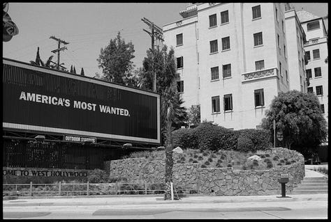 Ed Ruscha's drive by pictures of the Chateau Marmont in Los Angeles