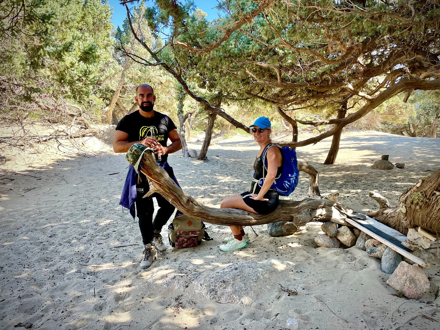 Amy and Yannis taking a break in the shade!