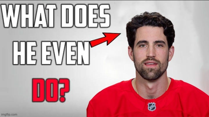 Eric Gustafsson with the caption "What does he even DO?" Eric Gustafsson with the caption "What does he even DO?"