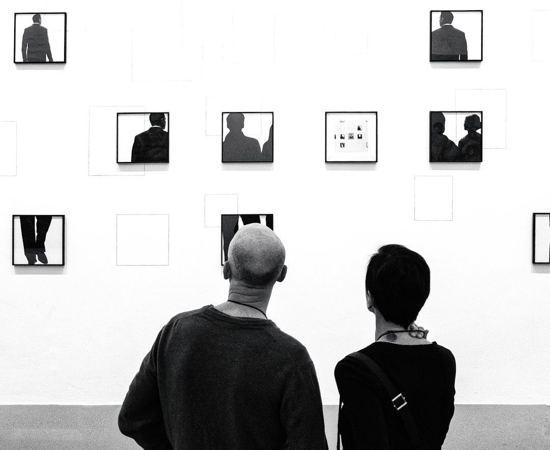 two person wearing crew-neck t-shirt