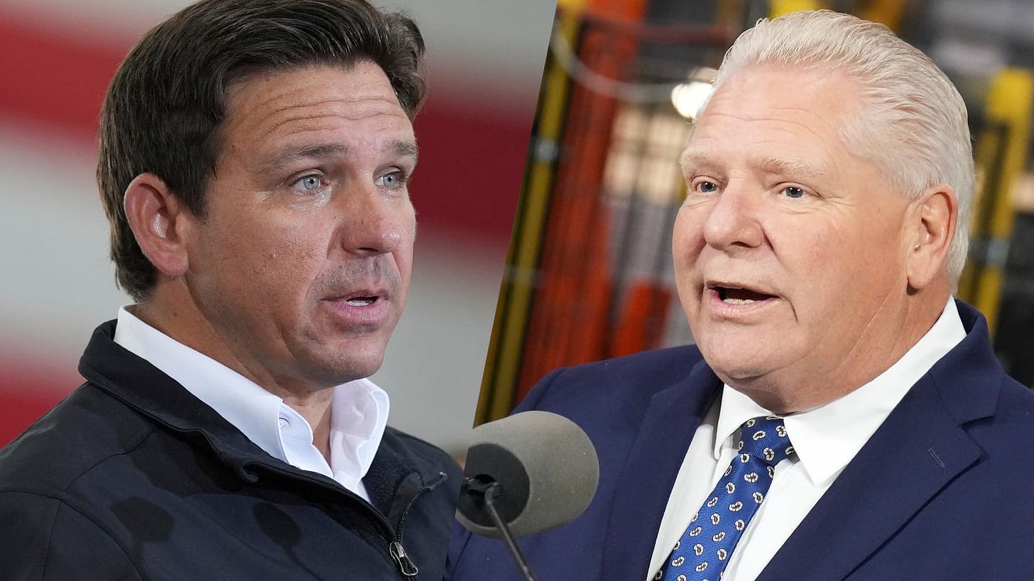 Florida governor Ron DeSantis takes hit at Doug Ford