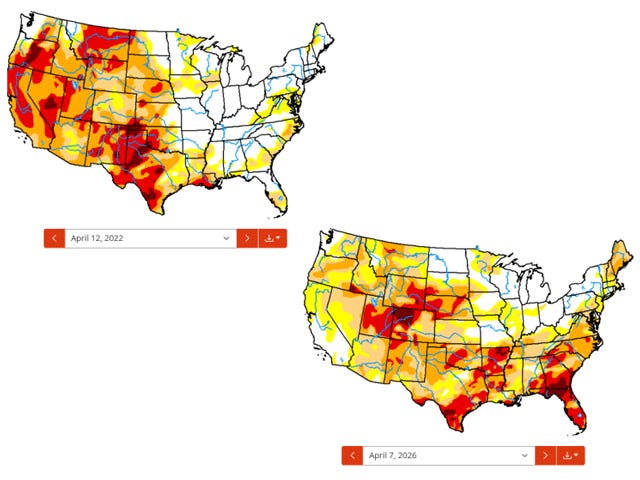 Comparing 2022 Drought Map 2026; How it Could Affect the Cowherd