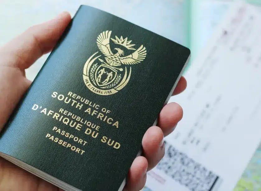 South Africa visa passport