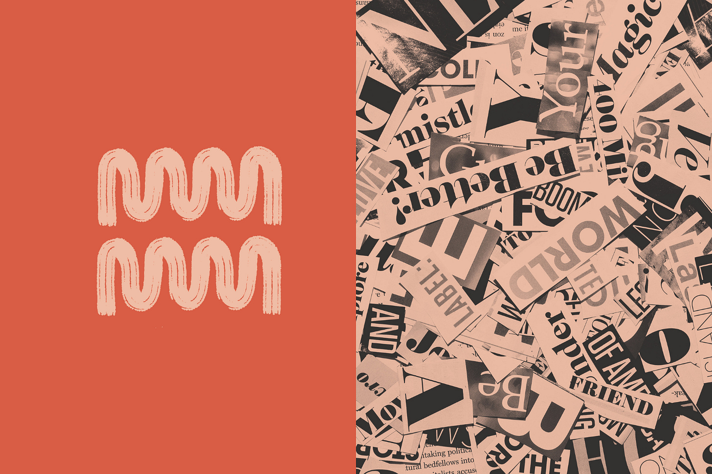 A collection of cut out words from magazines. A collection of cut out words from magazines.