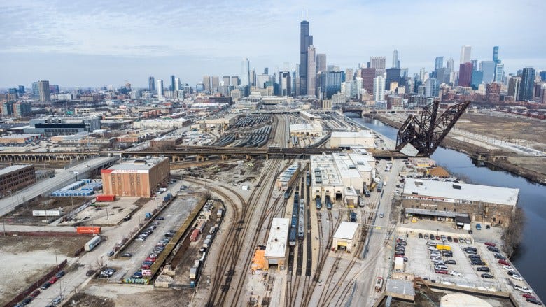 The Amtrak yard on the Near South Side, as seen from above Chinatown on Feb. 20, 2023. Credit: Colin Boyle/Block Club Chicago The Amtrak yard on the Near South Side, as seen from above Chinatown on Feb. 20, 2023. Credit: Colin Boyle/Block Club Chicago
