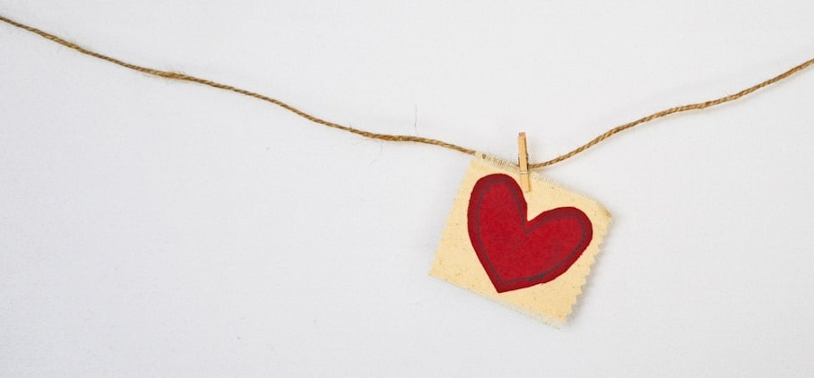 heart-shaped red and beige pendant