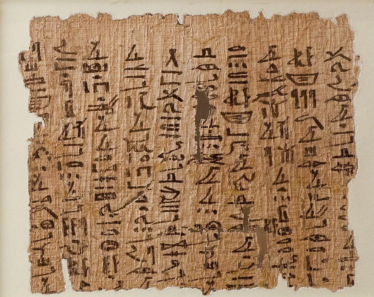 Papyrus inscribed with an account and a religious text - Middle Kingdom - The Metropolitan Museum of Art Papyrus inscribed with an account and a religious text - Middle Kingdom - The Metropolitan Museum of Art