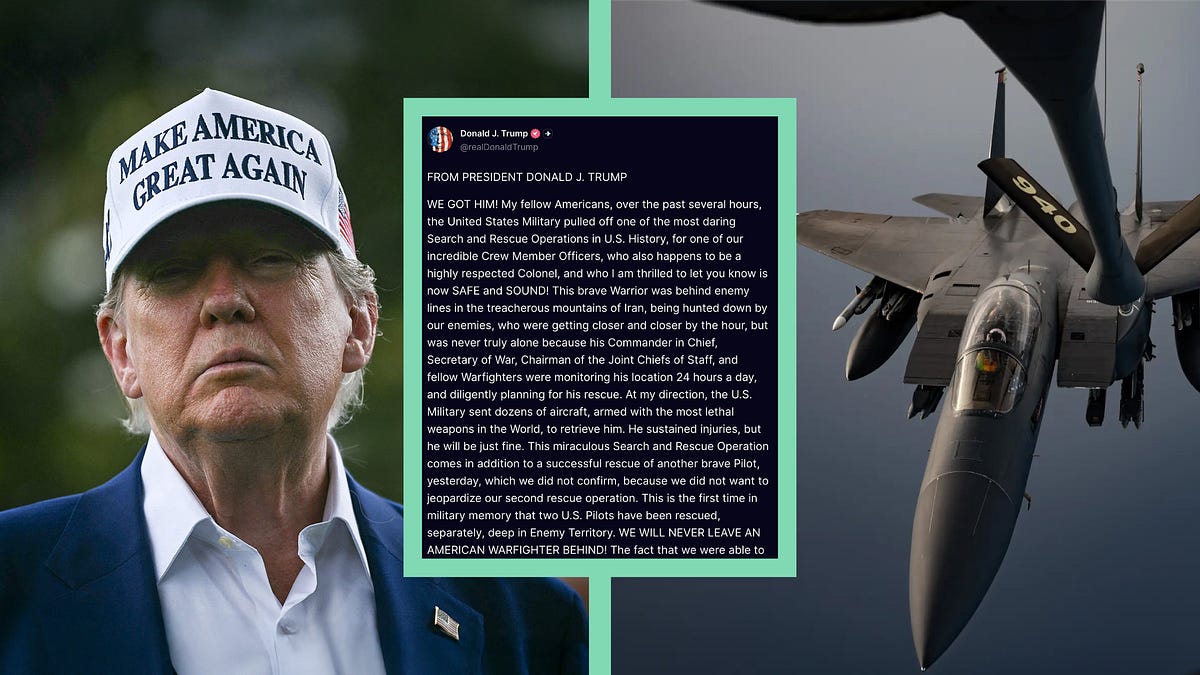BEHIND ENEMY LINES — Trump and U.S. Military Pull off MIRACULOUS Rescue Mission to Save Downed F-15 Crew Member in Iran