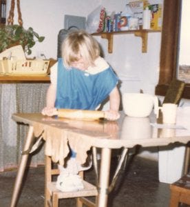 Rachel, age 6, making tortillas