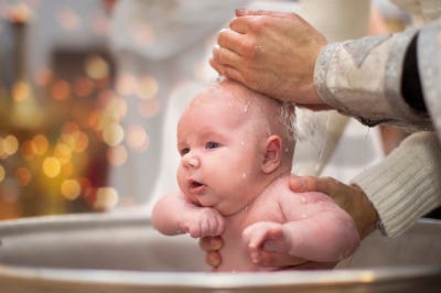 Orthodox baptism of a child