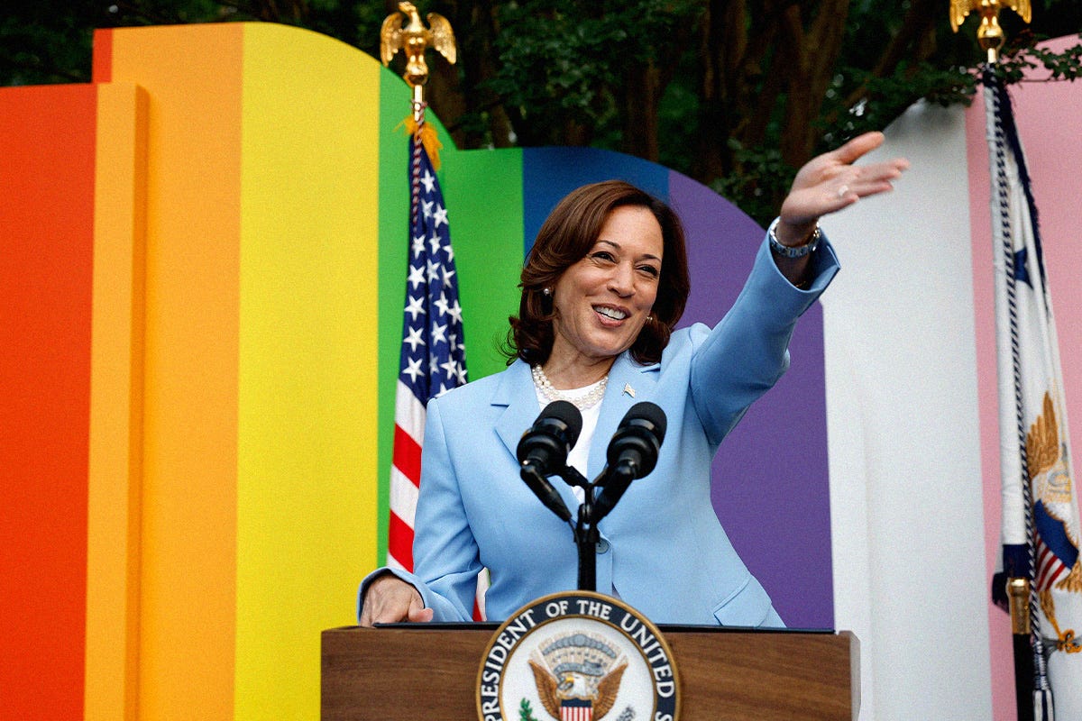 Vice President Kamala Harris speaks onstage during a Pride Celebration hosted by the Vice President Of The United States and Mr. Emhoff in collaboration with GLAAD on June 28, 2023 in Washington, DC. Vice President Kamala Harris speaks onstage during a Pride Celebration hosted by the Vice President Of The United States and Mr. Emhoff in collaboration with GLAAD on June 28, 2023 in Washington, DC.