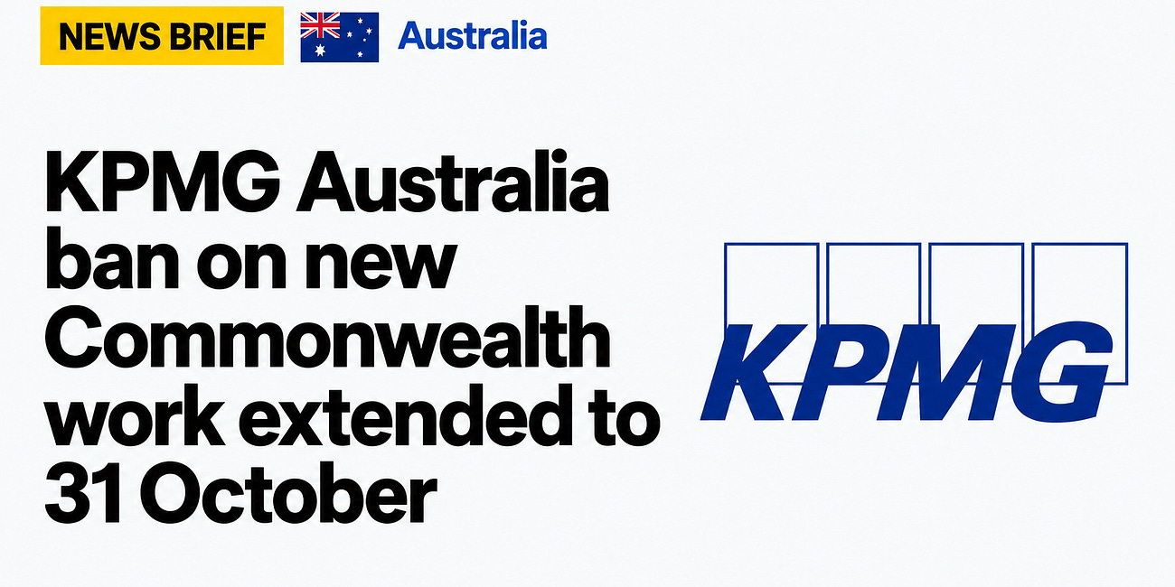 Australian Government Extends KPMG Ban on New Work Until 31 October
