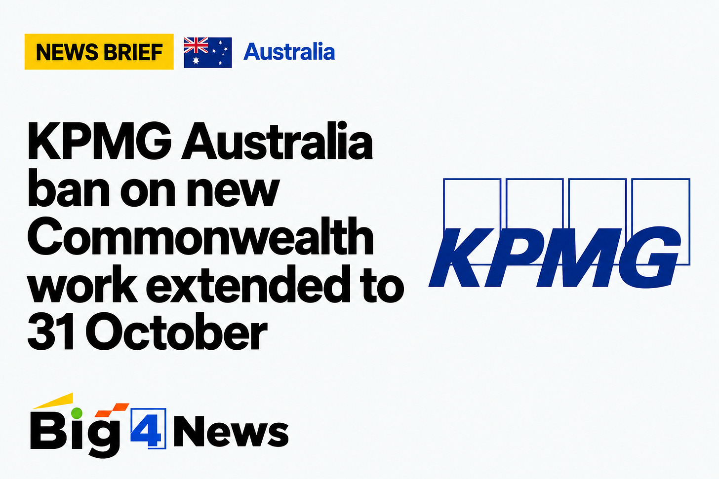 KPMG Australia will remain unable to bid for new Commonwealth work until the end of October after the government extended both its procurement restriction and an independent review into the firm. KPMG Australia will remain unable to bid for new Commonwealth work until the end of October after the government extended both its procurement restriction and an independent review into the firm.