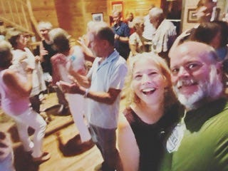 Saturday am cafe music in St. Peter’s, fireworks farewell, Kitchen Party, Flo Sampson and nephew, welcome banner, Barra Strait Bridge in Bras d’Or Lake, oatcakes from High Wheeler Cafe in Baddeck(recommend!), grocery portage.