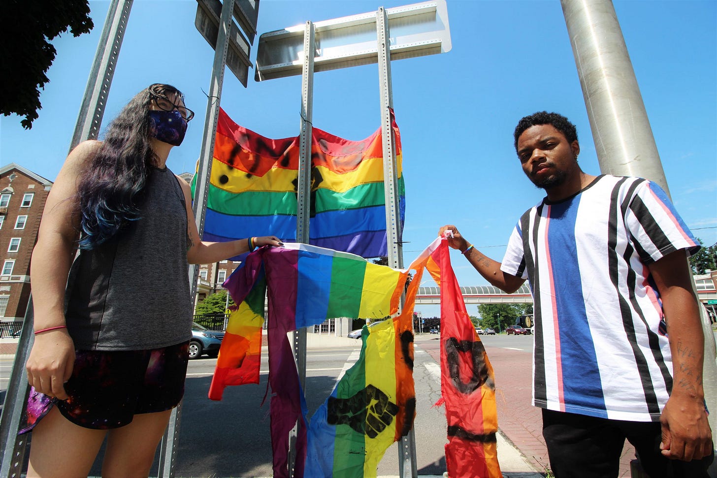 BLM LGBTQ+ activists: keep tearing down our flag at Gateway Plaza, we’ll replace it BLM LGBTQ+ activists: keep tearing down our flag at Gateway Plaza, we’ll replace it