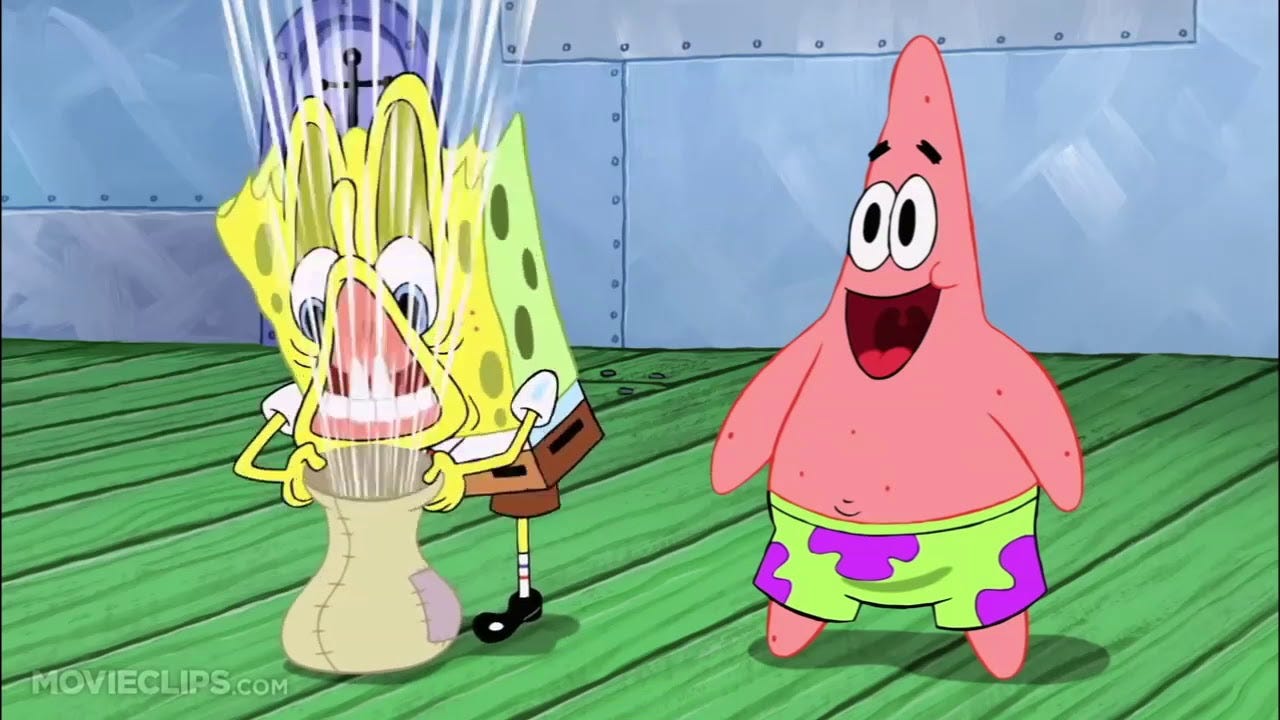 Spongebob being blown by the magical bag of winds for 1 minute - YouTube