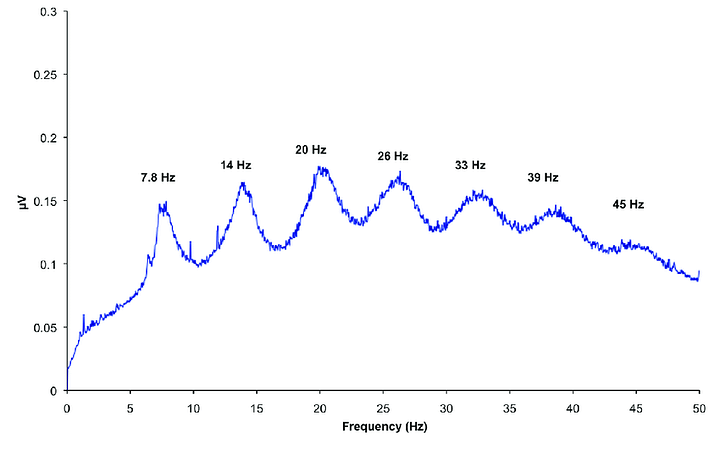 Brain and Schumann resonance (Hz)