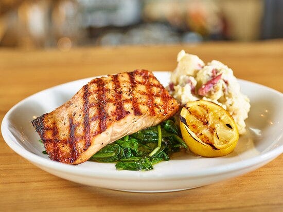 grilled salmon - Picture of HS Green Fresh Food Kitchen, Houston -  Tripadvisor