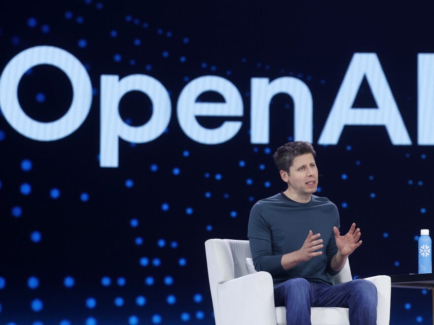 Open AI CEO Sam Altman speaks during Snowflake Summit 2025 at Moscone Center in June.