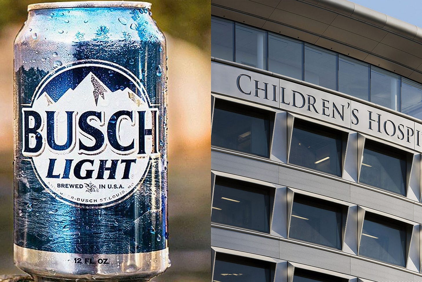 busch light with uiowa children's hospital