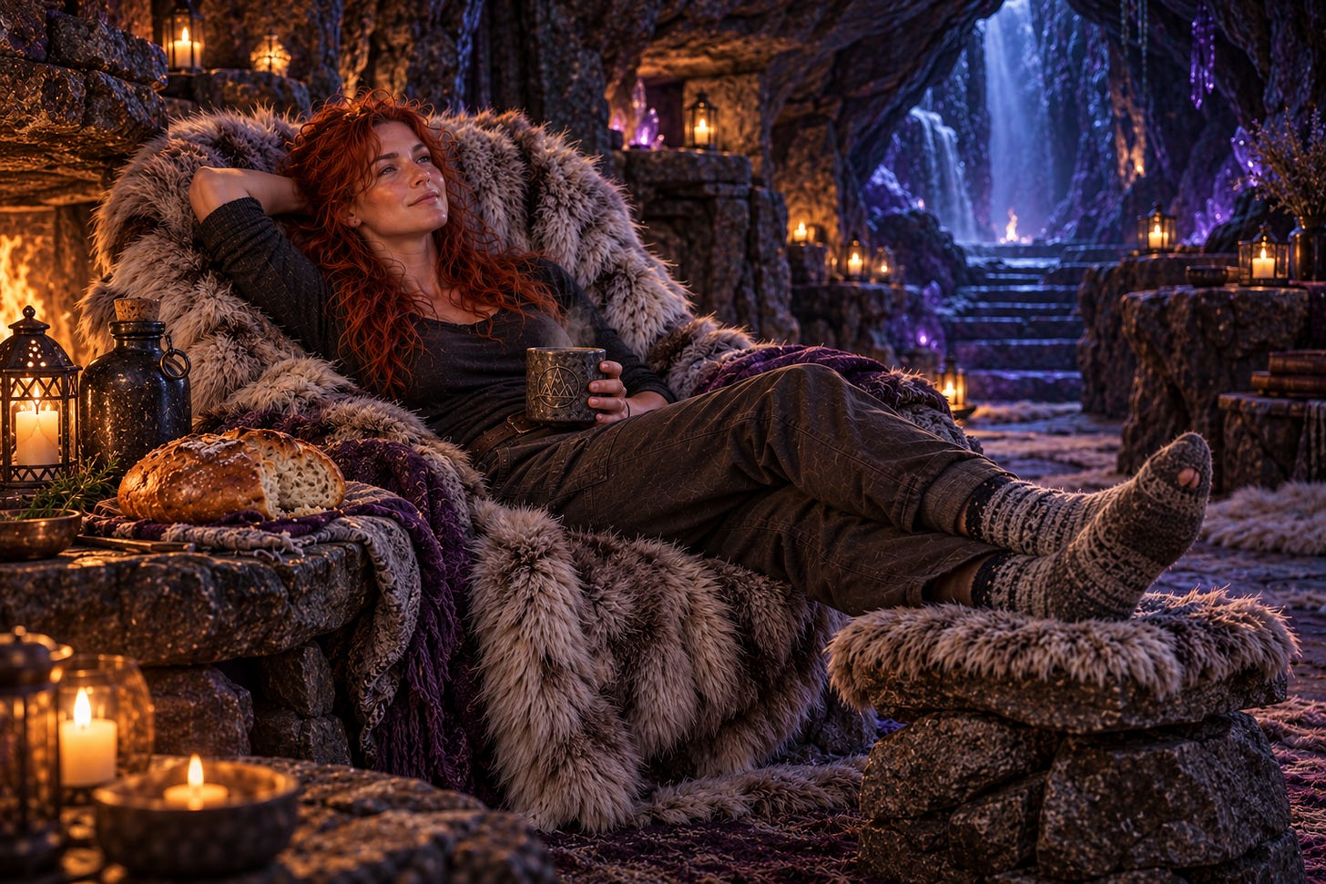 Angelika Relaxing In Her Chair in the Echo Chambers Angelika Relaxing In Her Chair in the Echo Chambers