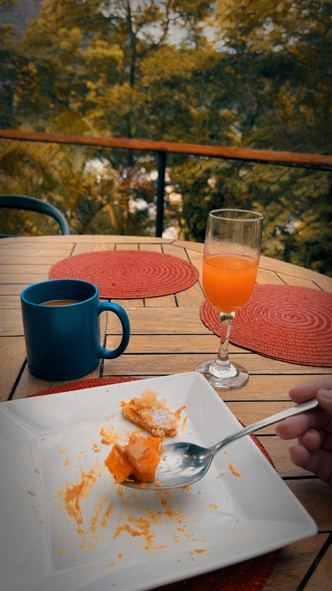 Images from Brazil of sunsets and beaches and beautiful meals