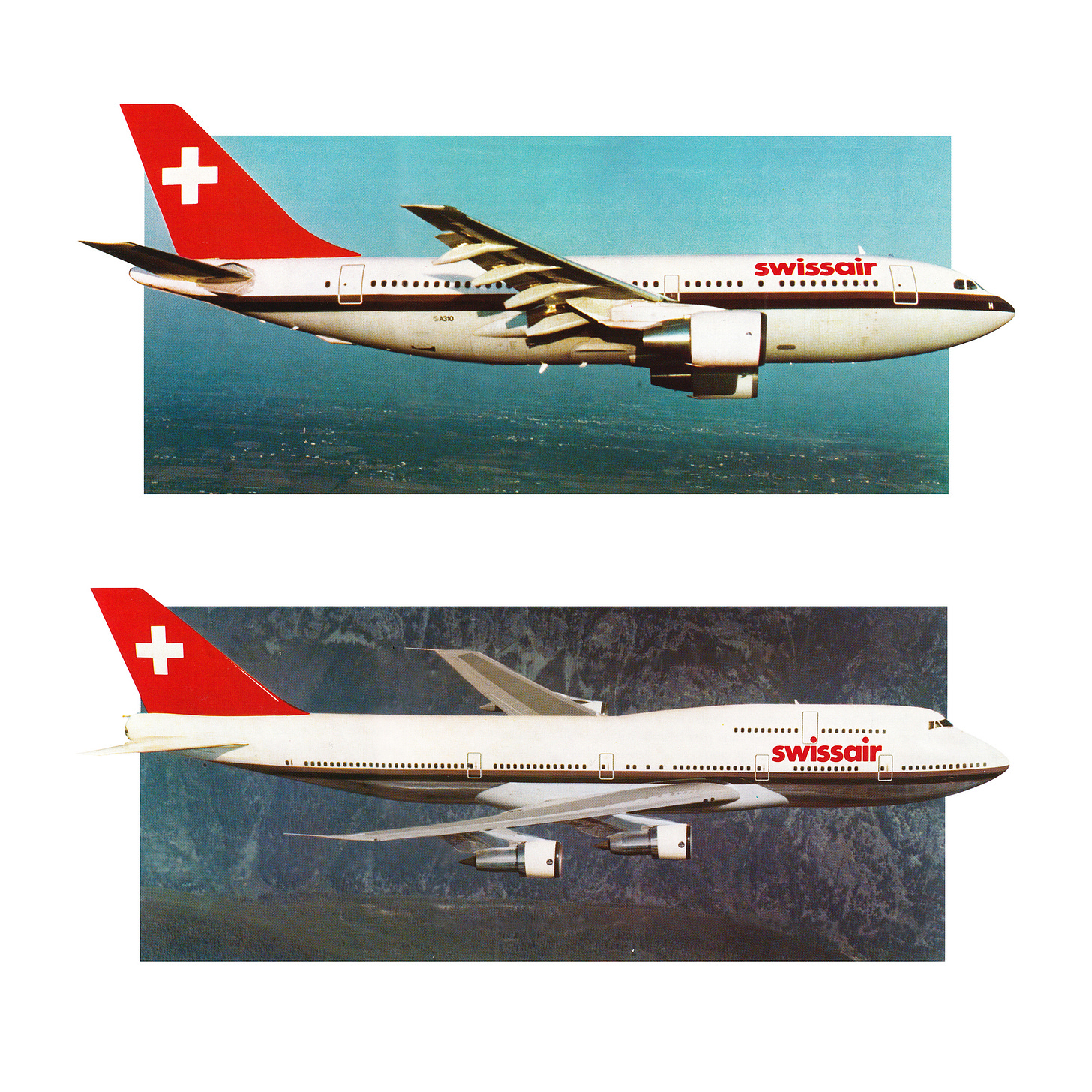 Swissair aircraft livery design and cheat line