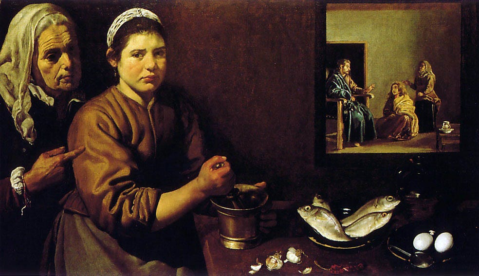 Young woman grinding garlic