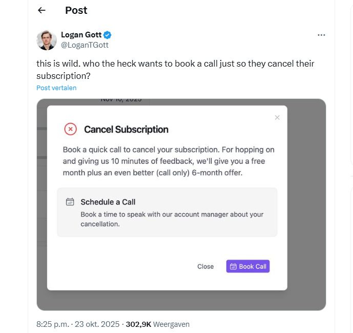 having to book a call in to unsubscribe