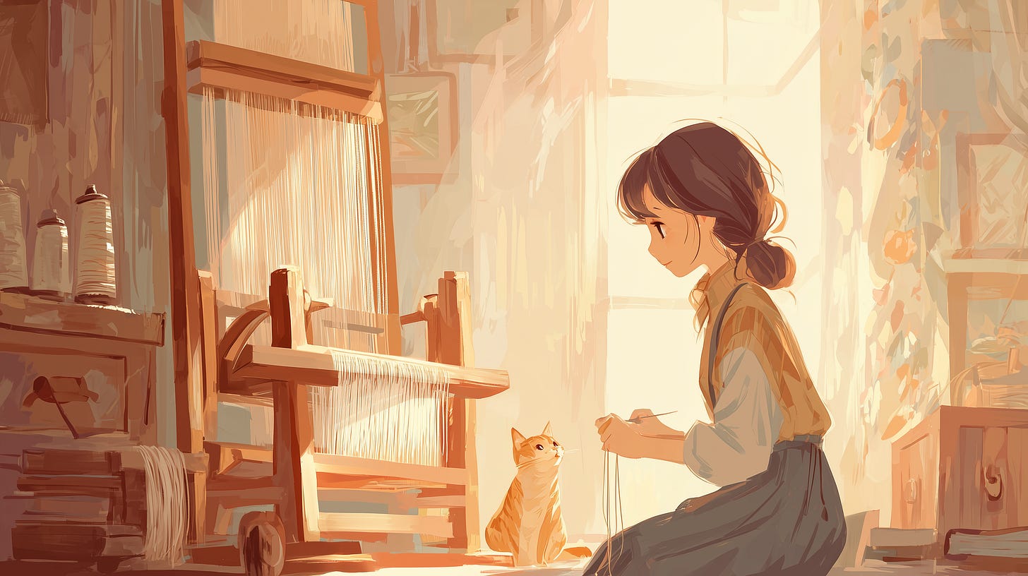 a creative and her cat weaving the threads of creativity a creative and her cat weaving the threads of creativity