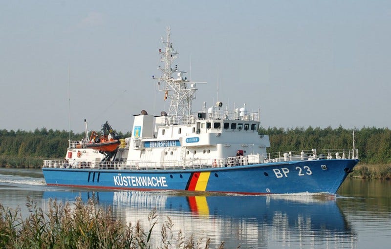 Sassnitz class ship in coast guard livery
