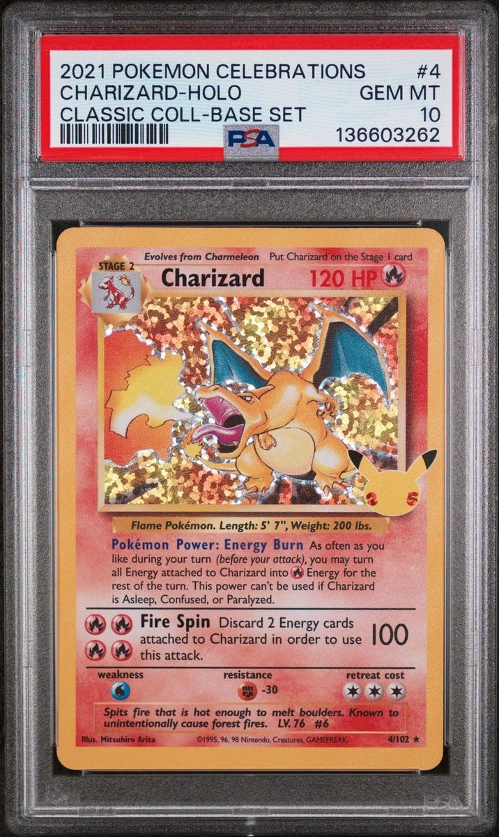 2021 POKEMON CELEBRATIONS CLASSIC COLLECTION #4 CHARIZARD-HOLO PSA 10