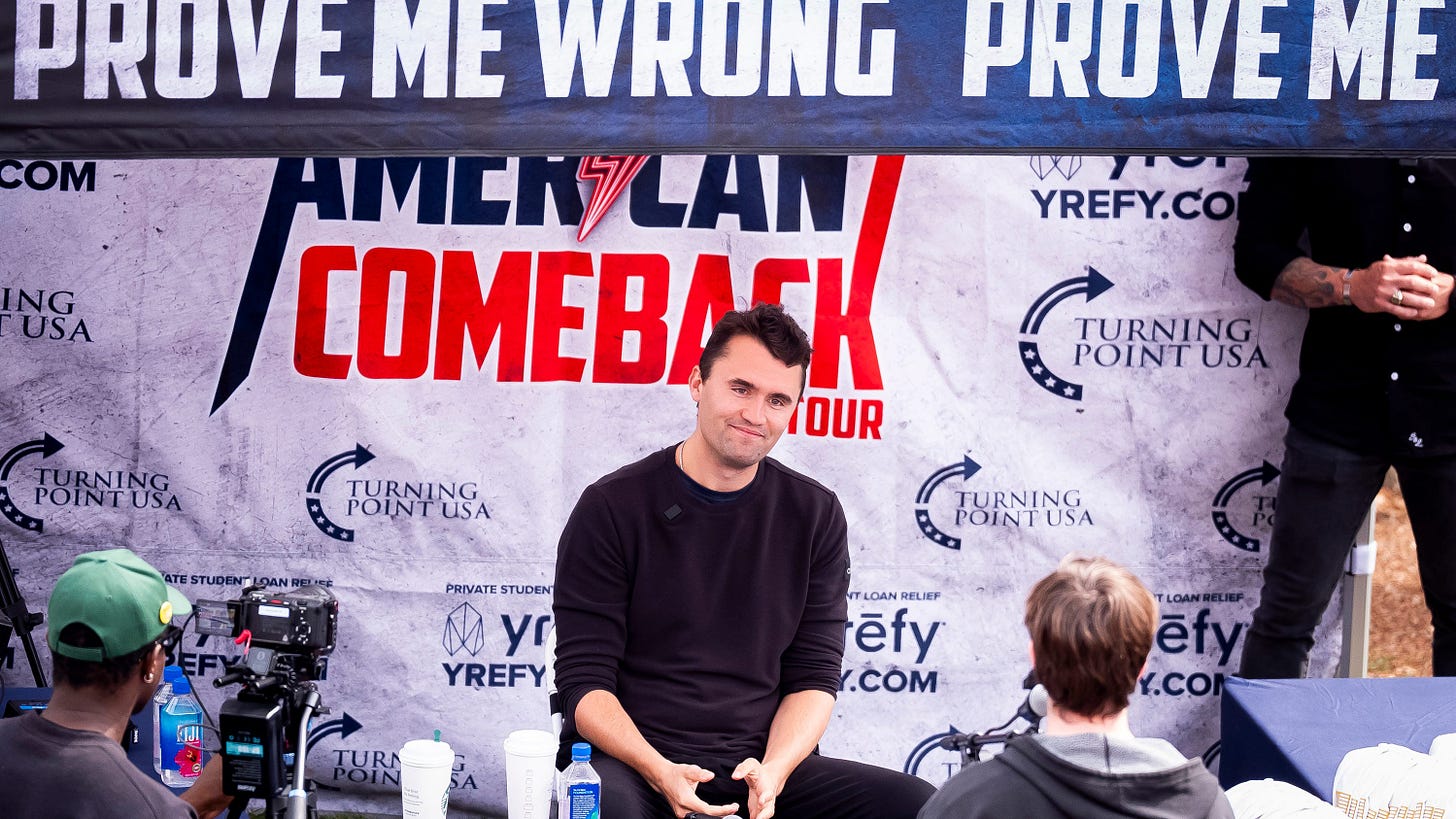 What is Turning Point USA? When was Charlie Kirk last at UT Knoxville?