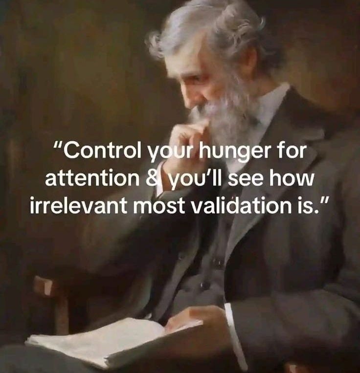 This may contain: an old man sitting in a chair with a book on his lap and the caption reads control your anger for attention 8 you'll see how irrelevant most validation is