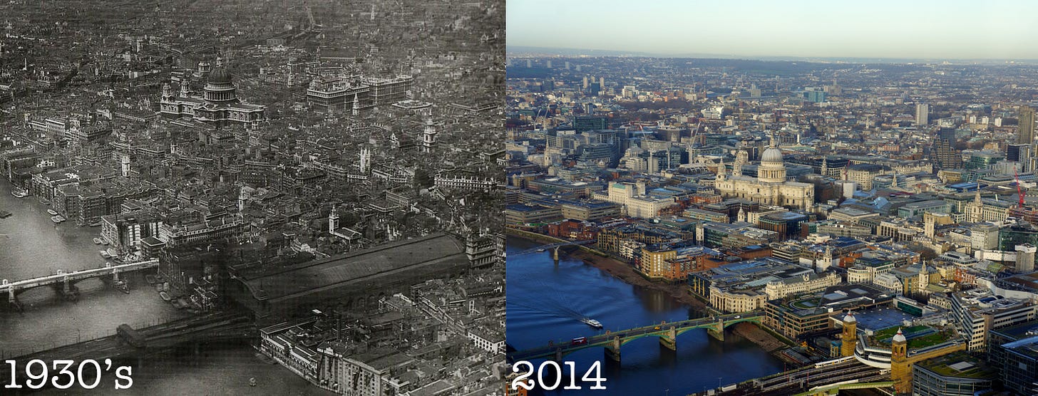 Then and Now: The View from the Shard in the 1930's Versus the View Today  #shardview - Londontopia