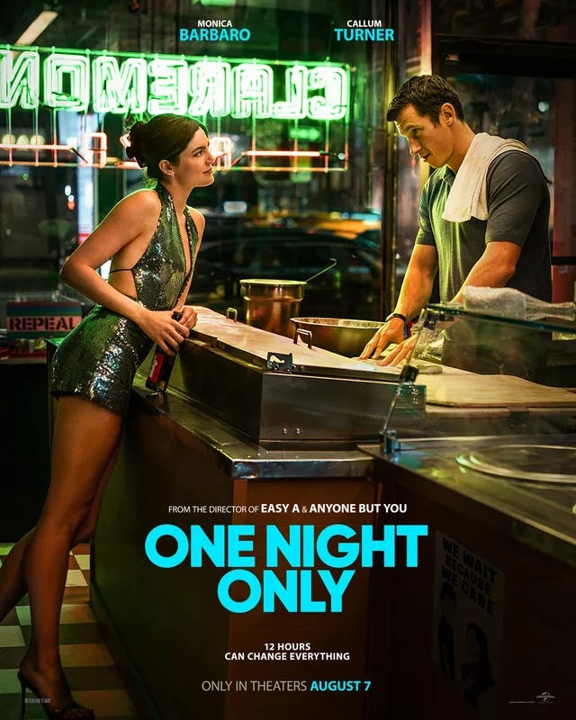 Official Movie Poster for the film One Night Only. Tag line: Twelve hours can change everything
