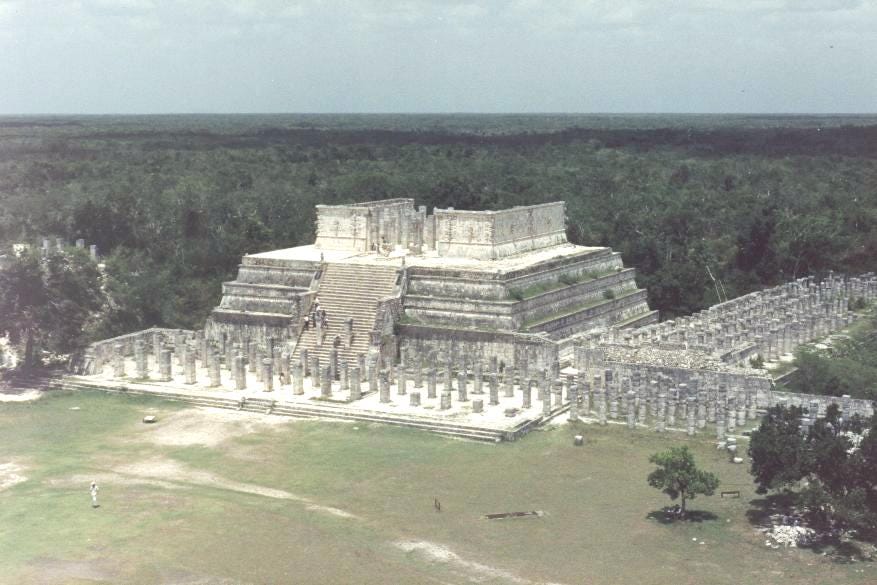 Temple of the Warriors, as seen from the top of the Castillo