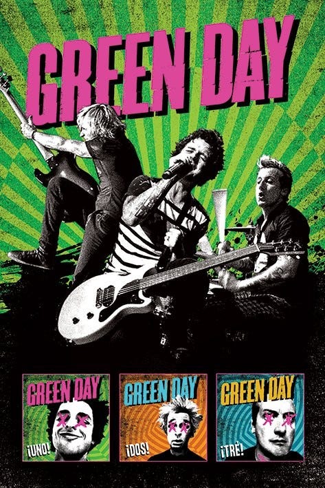 Poster Green Day – uno!dos!tre! | Wall Art | 3+1 FREE | Europosters