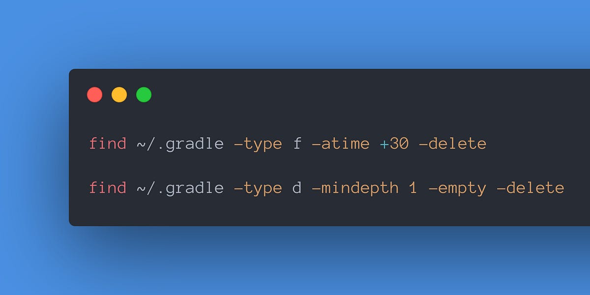 Clean up your .gradle folder in just 2 cmd lines