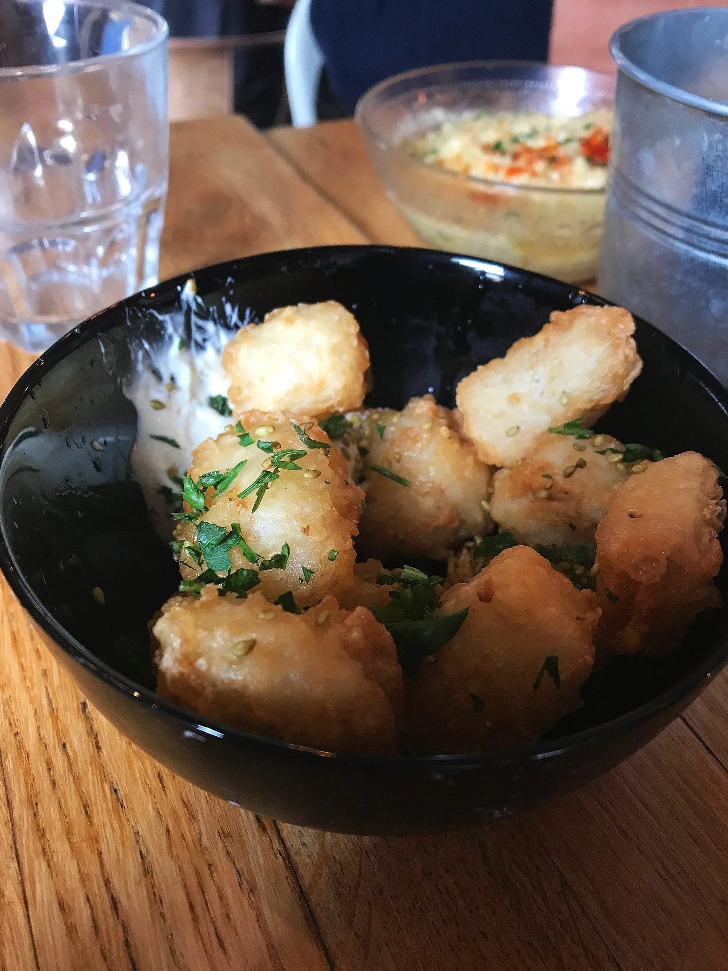  Fish nuggets with tartar sauce at Le Bazacle, Toulouse, France 
