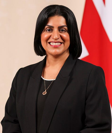 Official portraits of Shabana Mahmood, Rachel Reeves, and Lucy Powell.