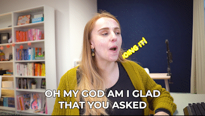 Hannah saying oh my god, am I glad that you asked.