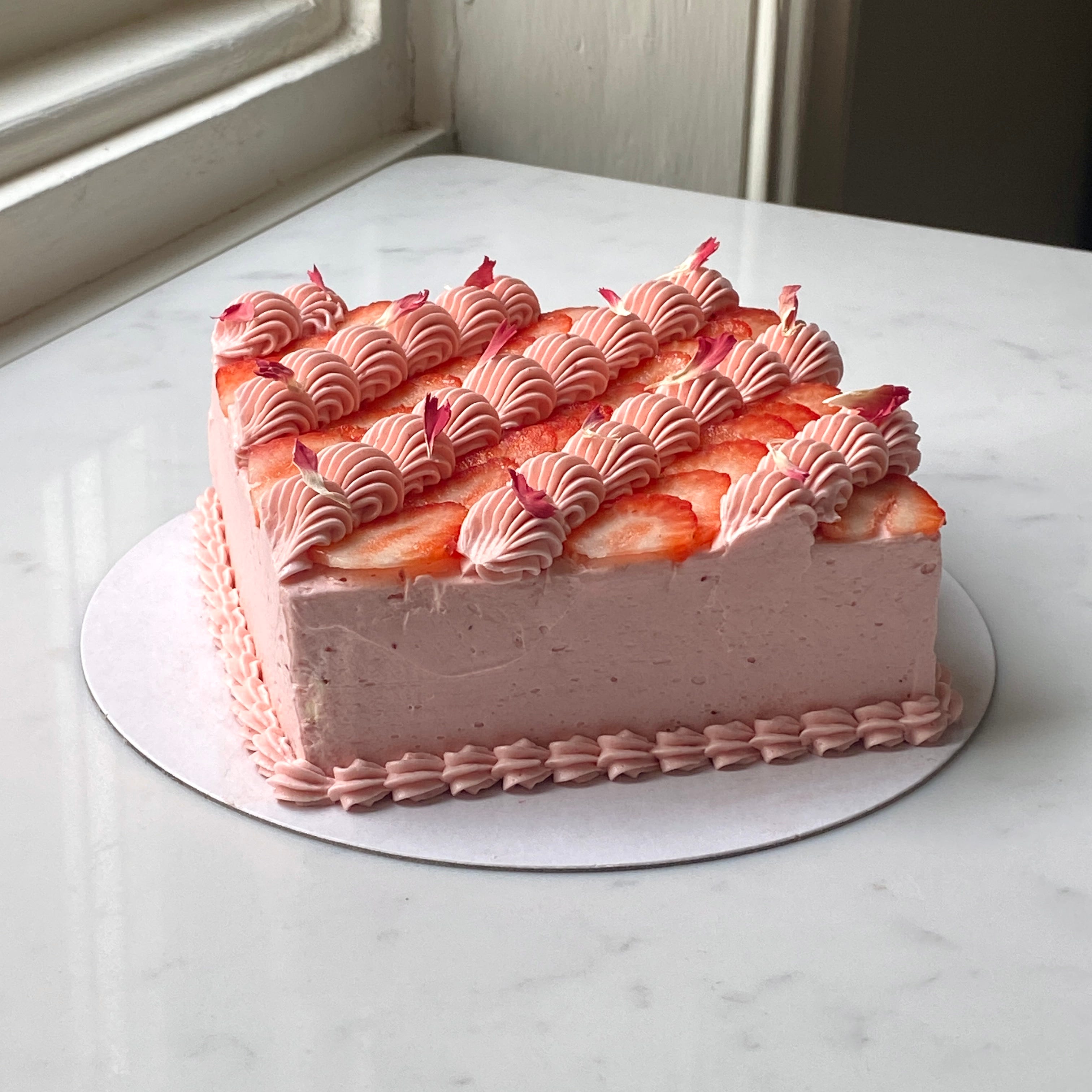 Strawberry & Elderflower Angel Slice - by Sophie Bamford