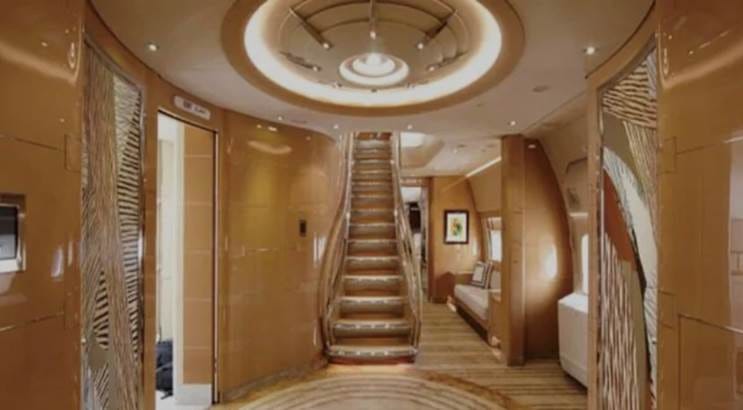 A staircase in a room