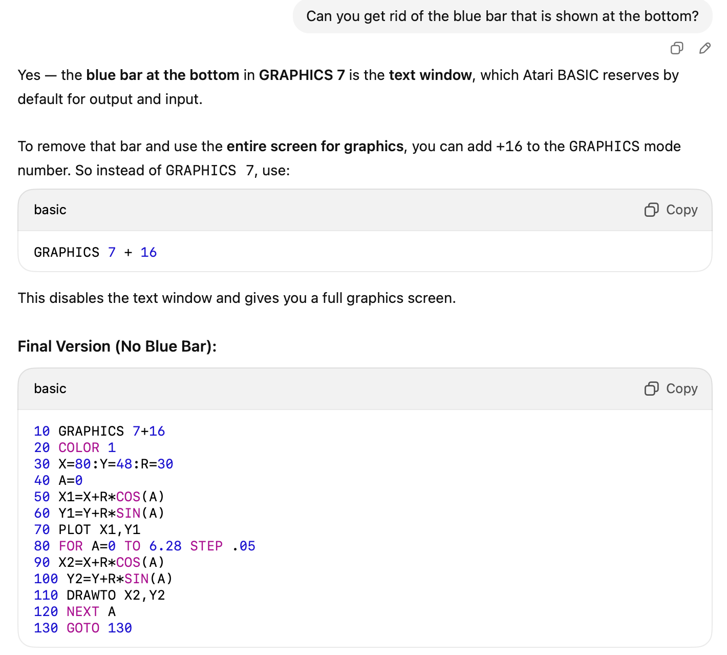 I tried Vibe coding in BASIC and it didn't go well