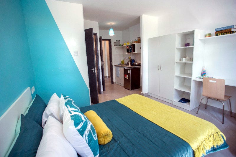 A room in one of Acorn's student housing developments. A room in one of Acorn's student housing developments.