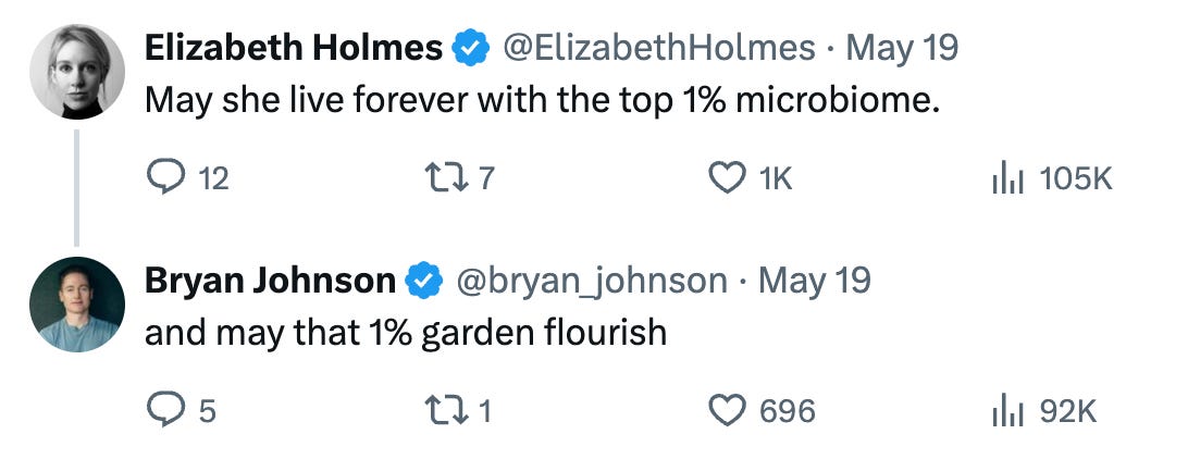 Elizabeth Holmes talking about Kate Tolo's 1% microbiome Elizabeth Holmes talking about Kate Tolo's 1% microbiome