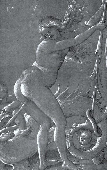 Hans Baldung-Grien, Standing Witch with Dragon, 1515 | Flickr