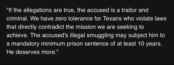 Statement by Texas Governor Greg Abbott