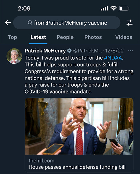 Collection of Posts by Rep. Patrick McHenry on X/Twitter